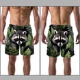 thumbnail image 3 of luoweisi Men's Beach Shorts Quick Dry Swim Trunks with Mesh Lining Raccoon L, 3 of 5