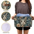thumbnail image 3 of Yayeee 2 Pack Canvas Storage Basket with Handles for Shelves Fabric Bins Closet Organizer, Flowers Cat, 3 of 8