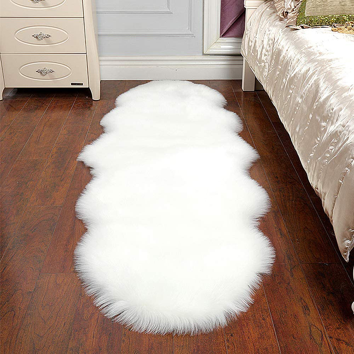 75" x 27" Large Fluffy Area Rug，Double Pelt Soft Shag Fur Rug , Shaggy