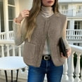 thumbnail image 3 of HTNBO Womens Sherpa Vest Casual Warm Shearling Vests Sleeveless Fleece Jacket with Pockets Teddy Coat Trendy Fall Gilet, 3 of 8