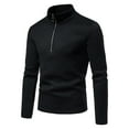 thumbnail image 5 of Krdevn Mens Shirts - Men's Casual Autumn Solid Turtleneck Zipper Collar Blouse Long Sleeve Tops,Mens Fall Shirts,Color:Black,Size:S, 5 of 6