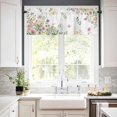 thumbnail image 6 of 3 Piece Kitchen Curtains and Valances Set Wildflower Floral Leaf Spring Summer Modern Rustic Plant Cafe Curtains 24 Inch Length Valance & Tier Curtain for Living Room Bedroom Window 54"x18"+27, 6 of 7