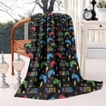 thumbnail image 2 of Multicolor Controllers Games Icons Black Pattern Blanket,Comfortable Soft Flannel Throw Blanket,All Season,Warm Lightweight Blankets for Sofa Bed Couch Living Room Chair,50"x60", 2 of 4