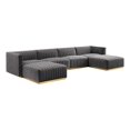 thumbnail image 2 of Conjure Channel Tufted Performance Velvet 6-Piece Sectional-EEI-5846-GLD-BLK, 2 of 5