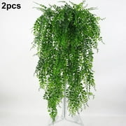 2PCS Artificial Hanging Fake Plant In Pots Fern Succulent Plant Green Decorations