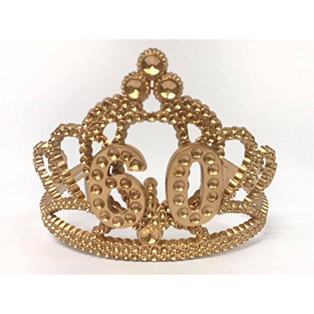 60th Birthday Princess Tiara Gold Crown Party Princess Plastic Tiara