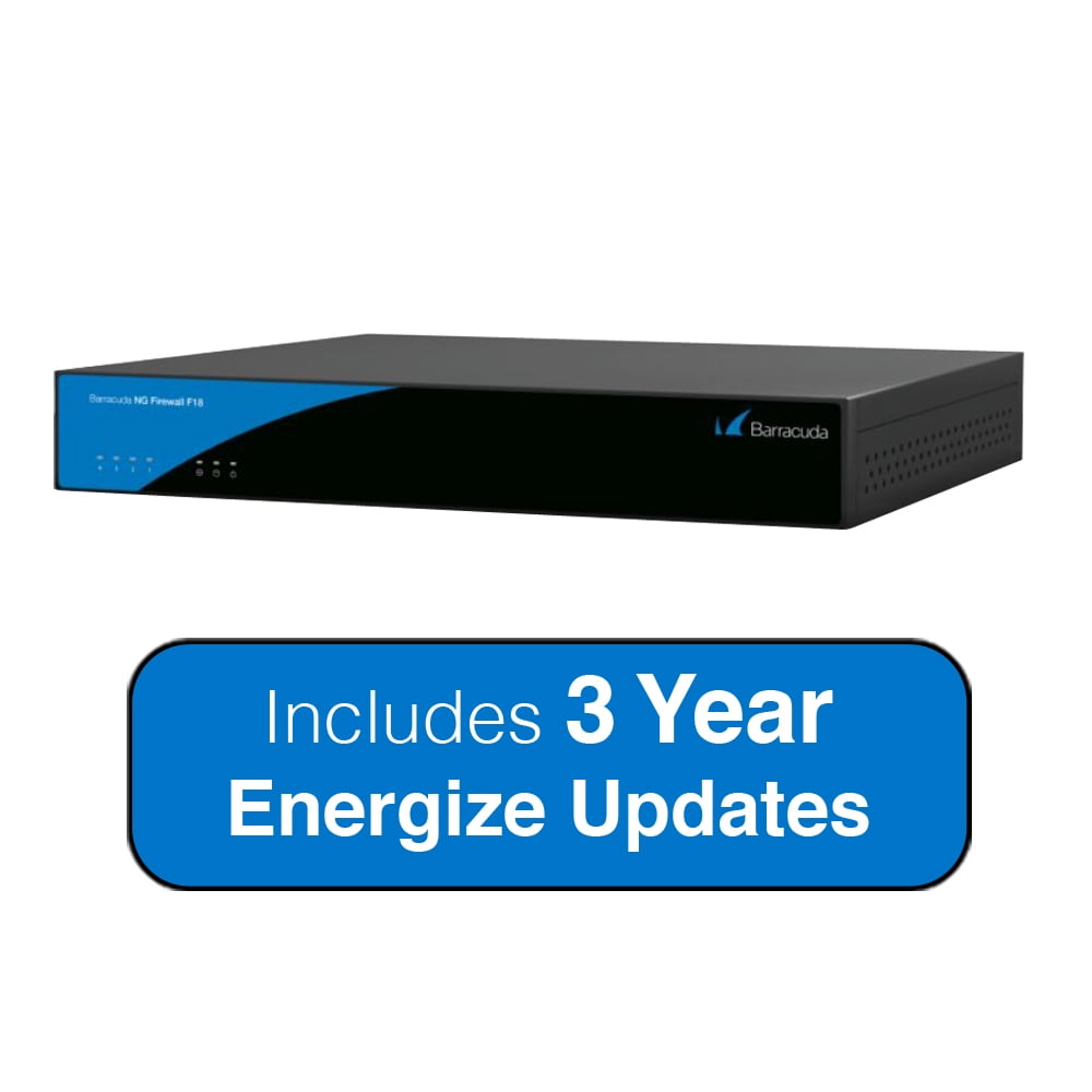 Barracuda Networks NG Firewall F18 with (4) GbE Ports, Up to 1.0 Gbps Firewall Throughput Includes 3 Year Energize... by Barracuda Networks