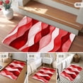 thumbnail image 6 of 2x3 Door Mat Rug, Red Striped Non-Skid Rubber Backing Large Rectangle Rugs - Living Room Bedroom Home Office, Modern Gradient Geometric Ripple Stripes Indoor Floor Mat Carpets Washable Rug, 6 of 9