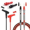 thumbnail image 1 of Kit de cables de prueba para multímetro con conector banana y pinzas de cocodrilo enchufables Sondas de precisión afiladas Sondas de prueba eléctricas digitales 1000 V 20 A, 1 of 5