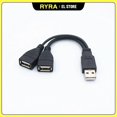 thumbnail image 2 of RYRA 1PC USB 3.0 A 1 Male To 2 Dual USB Female Data Hub Power Adapter Y Splitter, 2 of 4