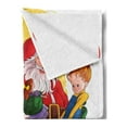 thumbnail image 2 of Christmas Soft Flannel Fleece Throw Blanket, Little Child Sitting on Santa Knee with Gifts Doll and Toy Train Kids Design, Cozy Plush for Indoor and Outdoor Use, 50" x 70", Multicolor, by Ambesonne, 2 of 5