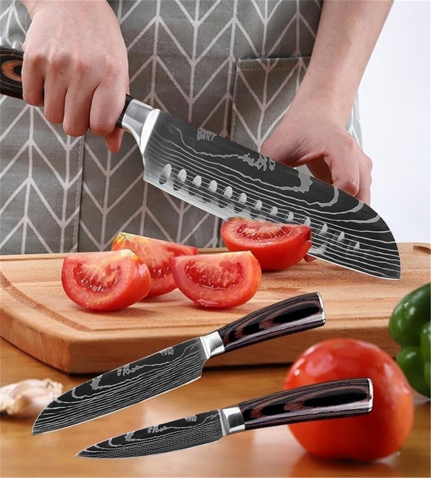 Cutluxe Santoku Knife – 5 Multipurpose Kitchen Knife for Cutting Slicing & Chopping – Forged High Carbon German Steel – Full Tang & Razor Sharp –