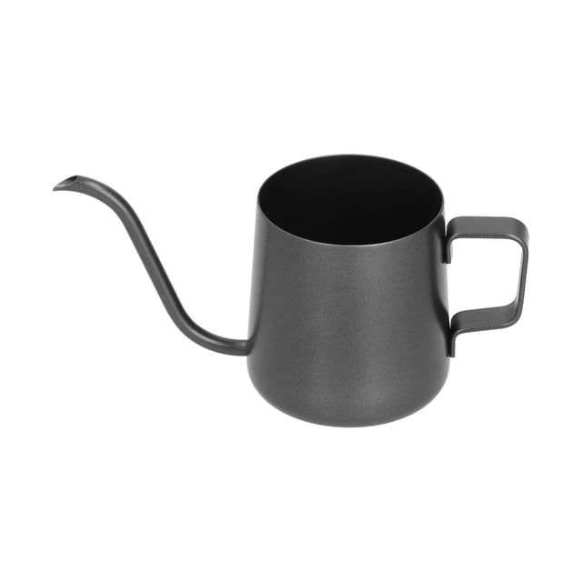 Cafetera con oreja colgante de acero inoxidable de 250ml, tetera con boquilla de cuello de cisne, tetera para verter sobre la olla, color negro