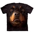 thumbnail image 1 of Black 100% Cotton Rottweiler Face Realistic Graphic T-Shirt, 1 of 4