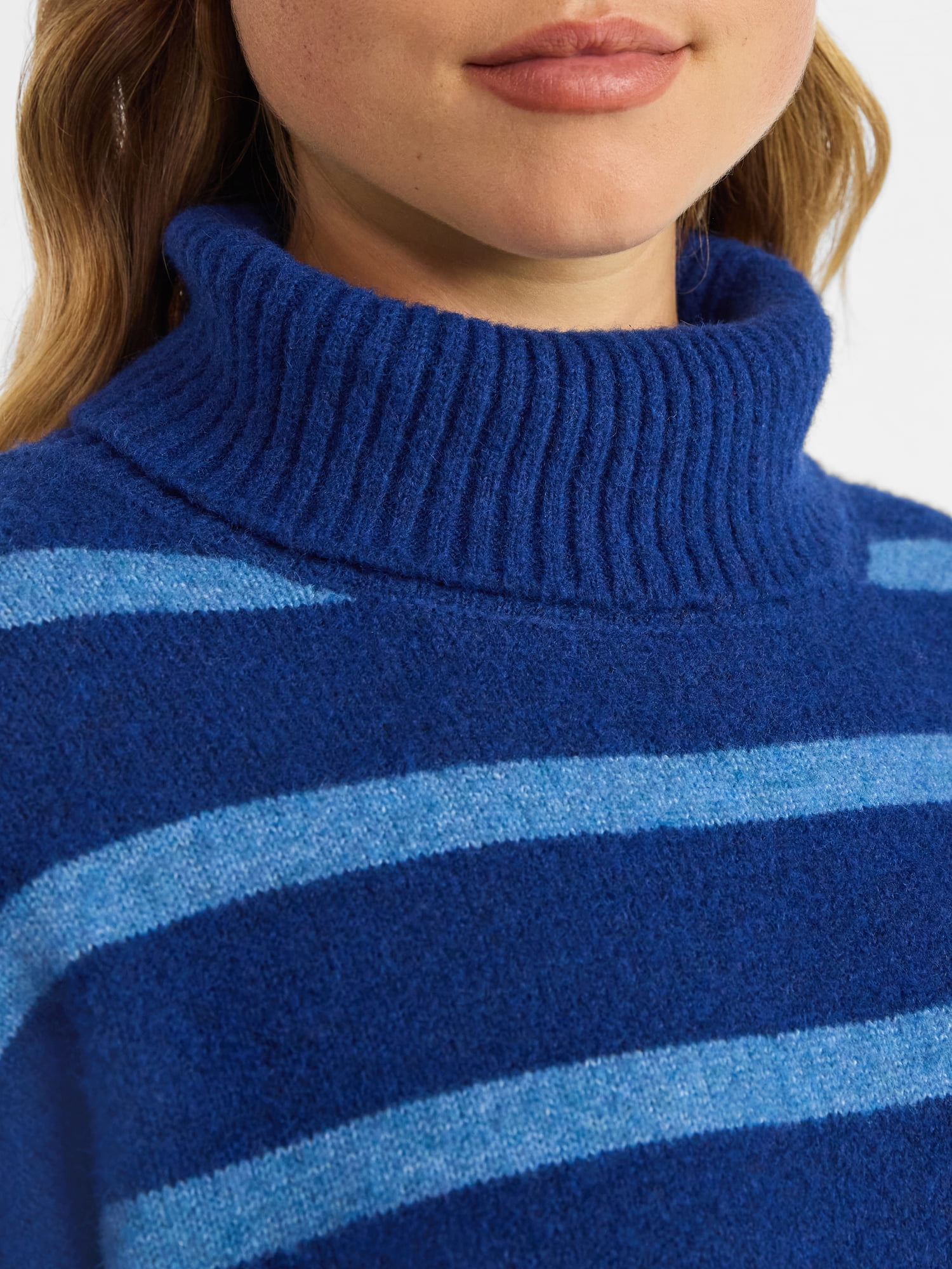 Time and Tru Women's Chunky Turtleneck Pullover Sweater with Long Sleeves, Mid-weight, Sizes XS-XXXL