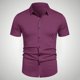 thumbnail image 1 of pstuiky camisetas para hombre, Camisa informal de negocios de color liso con solapa y botones de manga corta para hombre camisas casuales para hombre xxl, 1 of 6
