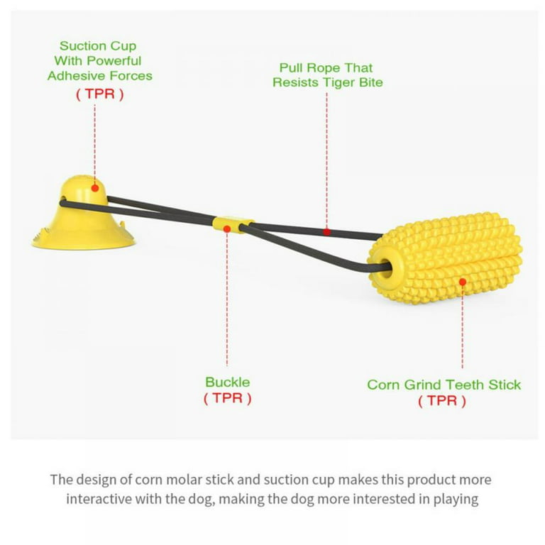 Tug of War Dog Toy, Suction Cup Dog Toy, Dog Pull Toy with Super Strong Suction Cup, Dog Enrichment Toys for Medium and Large Dogs, Squeaky Dog Toys