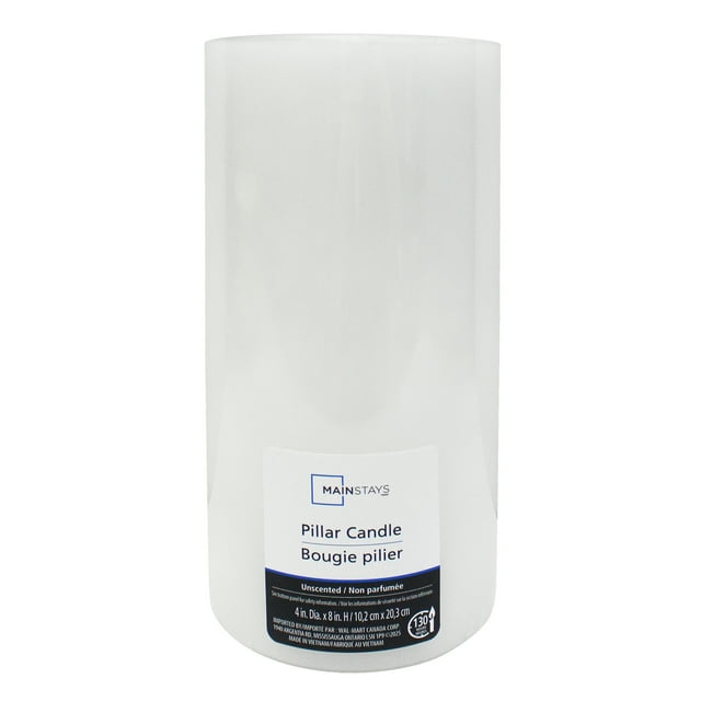 Mainstays Unscented White Pillar Candle