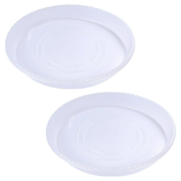 2 bandejas de plástico para macetas, bandeja redonda para macetas, bandeja de base para macetas para el hogar, para el jardín del hogar (transparente)
