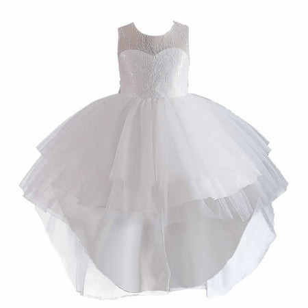 

Oalirro Girls Embroidery Princess Dress Wedding Birthday Party Long Tail Prom Cocktail Gowns