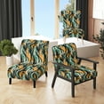 thumbnail image 1 of Designart "Regal Jungle In Orange And Green I" Orange Abstract Upholstered Accent Chair - Modern Arm Chair For Living Room, 1 of 7