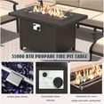 thumbnail image 5 of Kullavik  Aluminum Outdoor Patio Furniture with Curved Armrests & Firepit Table 8 seats w/FirePit - Khaki, 5 of 5