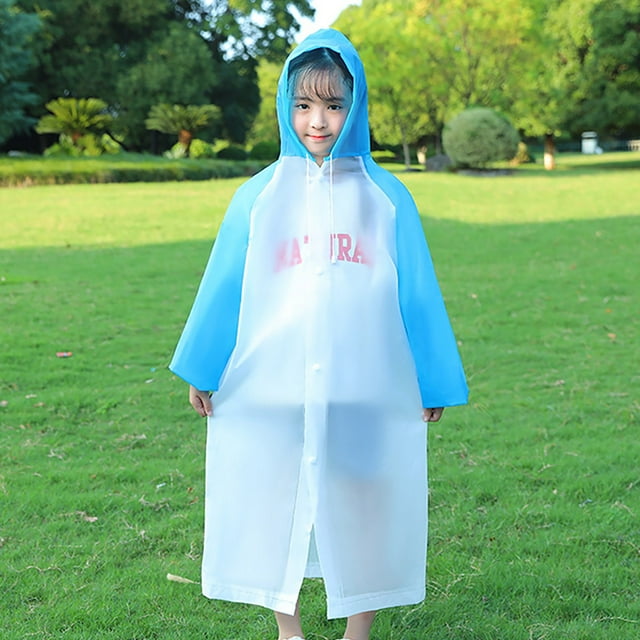 DecSea Imperméables pour Enfants, Poncho de Pluie à Capuche, Costume de Pluie Réutilisable pour Garçons et Filles 1-8 Ans