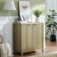 thumbnail image 2 of OAKHAM Buffet Bahut Cannelé avec Tablettes Ajustables, Crédence Console d'Accent Moderne, Chêne Ask Ensoleillé, 2 of 8