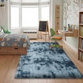 thumbnail image 5 of ZENELESS Indoor Fluffy Rugs,5x7ft Fuzzy Non-Slip Carpets for Living Room Bedroom Kids Room Nursery Home Decor Tie-dye Blue&Gray, 5 of 9