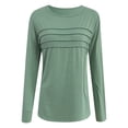 thumbnail image 5 of MIXUE Boho Tops For Women Autumn Winter Solid Color Round Neck Long Sleeve Casual Basic Soft Pullover Shirts For Women T Shirts Daily-Wear,Green,XXL, 5 of 5