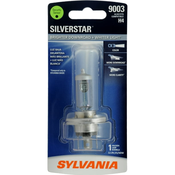 SYLVANIA 9003 (Adapte Également H4) Ampoule de Phare Halogène Haute Performance SilverStar, (Pack de 1)