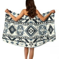 Yuyamidu Aztec Ethnic Gemoetric Shower Towel Wrap for Women Comfy Bath Wrap with Side Pocket Adjustable Closure Towel Wrap for Spa Gym Swim Terry Cloth Bath Towels for Adults Size M