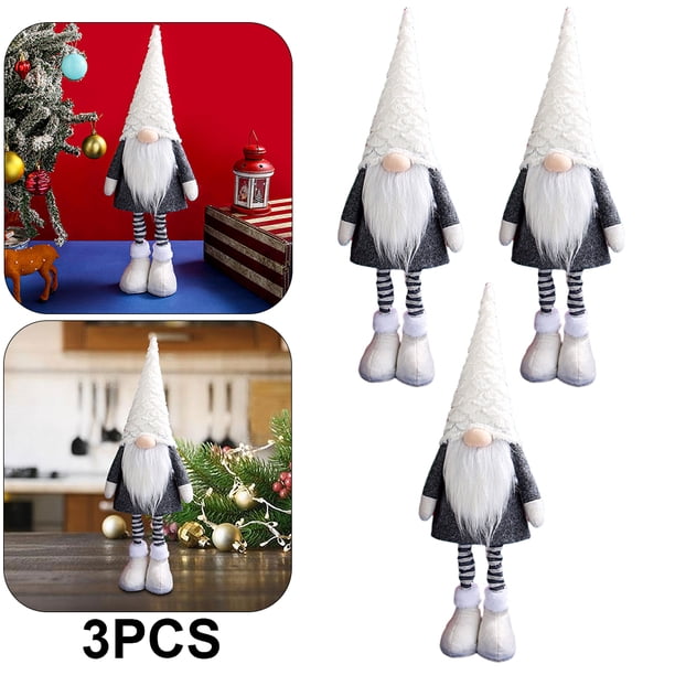 Muñeco Peluche Navideño Sin Rostro Hecho A Mano Del Color Blanco 3 Uds ...
