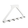 thumbnail image 2 of 17.32 x 8.66 Inch White Over The Door Triangle Hook Hanger, 6 Peg Door Hook Rack, No Drill Metal Door Hanging Organizer for Hats, Towels, Bags, 2 of 7