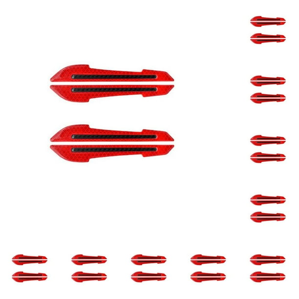 Sidaley 2 piezas de adhesivo para espejo retrovisor de coche, tira de cristal retrovisor de advertencia, cinta de conducción nocturna, Rojo 10piezas