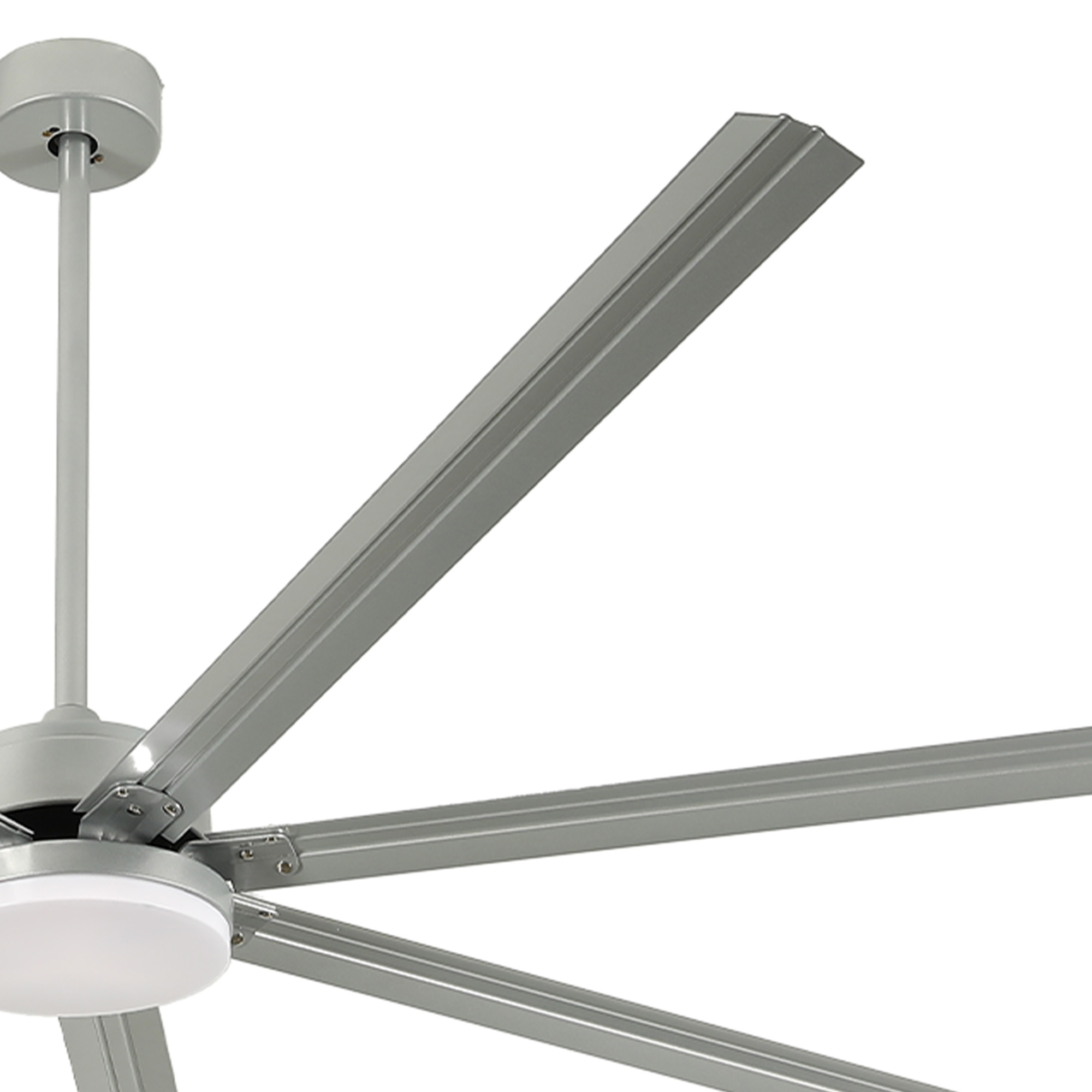 Craftian 96 Inch Ceiling Fan with Lights and Remote Control, Large Industrial Ceiling Fan with 6-Speed,7 Aluminum Blades - Silver