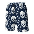 thumbnail image 4 of Logiee white arrow Skull Print Mens Swim Trunks Quick Dry Board Shorts,Breathable Hawaii Beach Shorts Swimwear Bathing Suits-3X-Large, 4 of 6