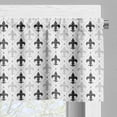 thumbnail image 3 of Ambesonne Fleur de Lis Valance Pack of 2, Symbols in Greyscale, 54"X12", White and Dark Grey, 3 of 5