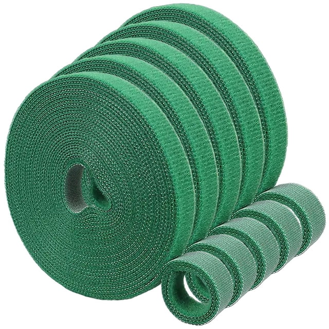 Cierre Multiusos HookLoopGreen 5 pzas 5m 12mm Verde Rollo Velcro Doble Cara Hook Loop. VentDepot MXGHL-005