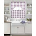 thumbnail image 3 of Pink Plaid Swag Curtains for Living Room/Bedroom Windows, Spring Summer Farmhouse Buffalo Checkered Kitchen Curtains and Valances Set 36 Inch Length, Light Filtering Swags Valance Curtain Panels, 3 of 5