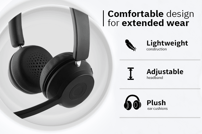 CODi CLARO Bluetooth + Wireless Stereo Headset with AI-Powered ENC Microphone | Noise Cancelling for Office & Call Center