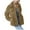 Khaki, variant on RYRJJ Womens Sherpa Fleece Jackets Button Down Fuzzy Warm Winter Coats Lapel Long Sleeve Jacket Outwear with Pockets(Black,S)