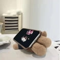 thumbnail image 3 of Compatible with iPhone 14 Pro Cute Case Lovely Plush Furry Cartoon 3D Bear Kickstand for Women and Girls Kawaii Case Soft TPU Shockproof Protective Cover for iPhone 14 Pro, Brown, 3 of 7