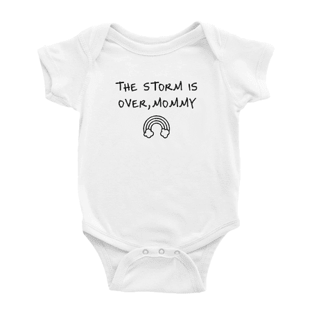 

The Storm Is Over Mommy Rainbow Funny Baby Bodysuit Boy Girl Unisex