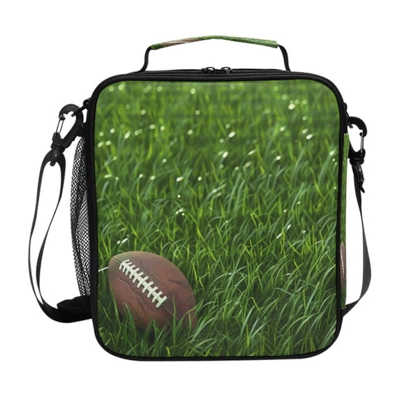ALAZA Football Grasses Lunch Box Insulated Lunch Bag Reusable Thermal Cooler Tote School Picnic