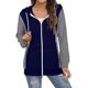thumbnail image 1 of Sudaderas con capucha de manga larga con cremallera cómoda para mujer Chaquetas Sudadera con capucha con cordón informal Abrigo Pompotops gfhjh13411, 1 of 6