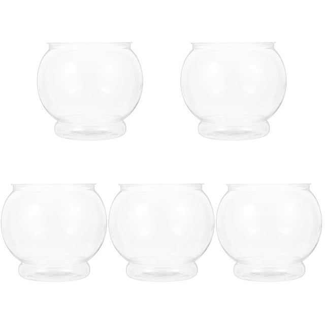 CUITING 5 Pcs Aquarium de Table Bol à Poisson Globe Bol à Poisson Exquis Récipient d'Alimentation pour Poisson Transparent