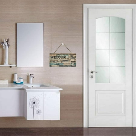 Funny Bathroom Signs Please Seat Yourself Welcome Sign 13 5 X 7 5 Hanging Wall Art Sign Home Bathroom Decor For Bathroom Walmart Canada