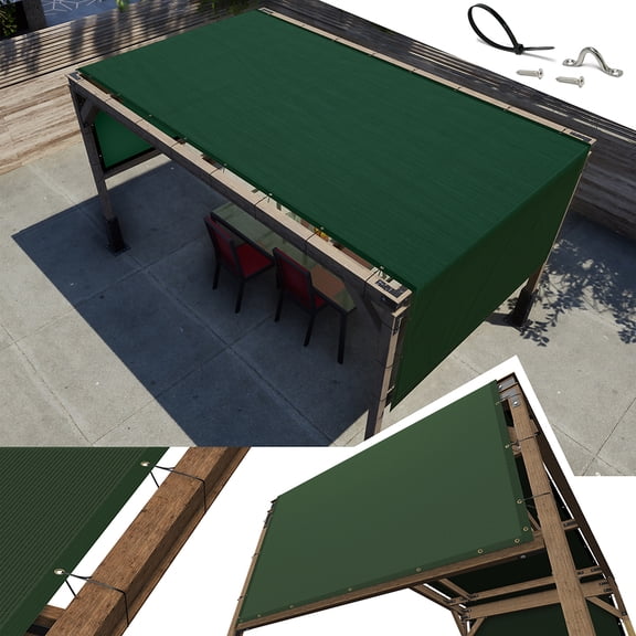 AMGO 4' x 5' Green Pergola Sun Shade Canopy Replacement Cover UPF50, Commercial Grade 260 GSM Cloth for Outdoor Patio, Garden, Deck, Backyard (We Make Custom Size)