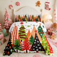 thumbnail image 2 of Manfei Green Queen Comforter Set Xmas Tree Comforter Sets Queen, Green White 3-Pieces 1 Comforter and 2 Pillowcases, Xmas Reversible, 2 of 6